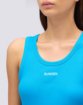 RIBBED TANK TOP WITH EMBROIDERED LOGO
