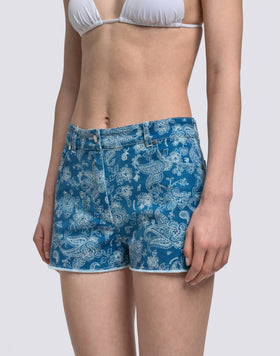 HIBI PAISLEY PATTERNED WOMEN'S SHORTS