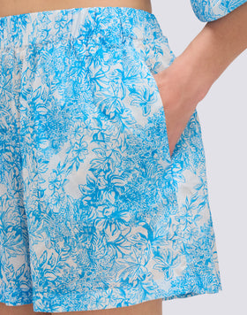 SEMI-STRETCH FLEUR DE JOIE PRINT SHORTS