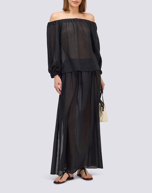 LONG COTTON VOILE SKIRT