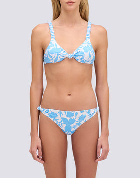 GISELLE - SLIP BIKINI A VITA FISSA CON STAMPA PATCHY FLOWERS