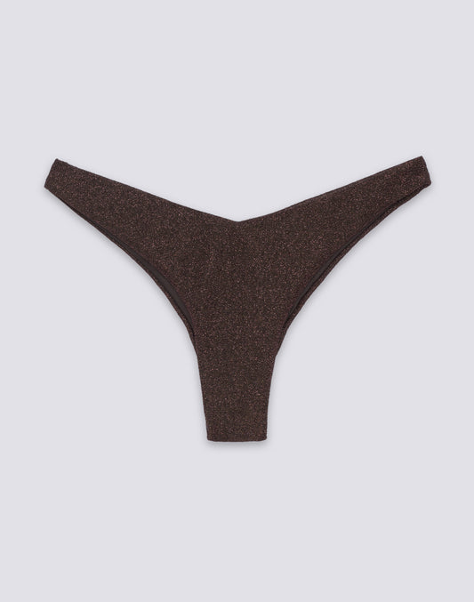 SLIP DE BIKINI À COUPE ÉLEVÉE EN LUREX LOREN