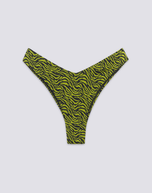 LOREN - SLIP DE BIKINI À COUPE ÉCLAIRÉE AVEC MOTIF ZÉBRÉ