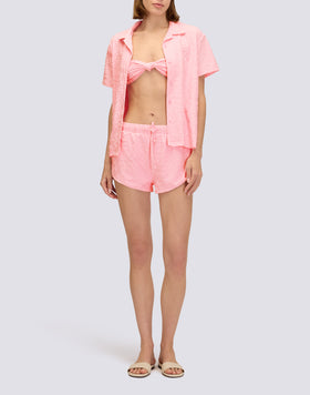 CAMICIA MODELLO BOWLING IN SPUGNA JACQUARD CON MOTIVO SK23