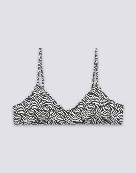 ELODIE - BRALETTE BIKINI TOP WITH ZEBRA PATTERN