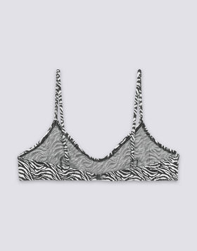 ELODIE - BRALETTE BIKINI TOP WITH ZEBRA PATTERN