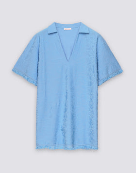 ROBE COURTE À FRANGES EN ÉPONGE JACQUARD