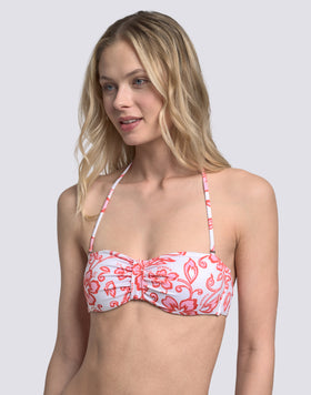 IONI - TOP DE BIKINI CON BANDA AJUSTABLE EN LA NUCA ESTAMPADO SK23