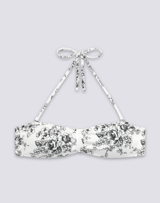 IONI - ROSE DE JOIE PATTERNED BAND BIKINI TOP