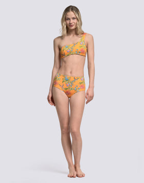 TOP DE BIKINI DE UN SOLO HOMBRO CON ESTAMPADO SWEET PARROT