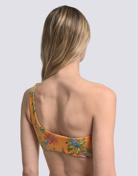 TOP DE BIKINI DE UN SOLO HOMBRO CON ESTAMPADO SWEET PARROT