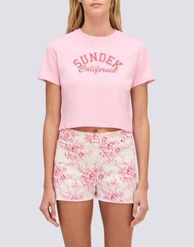 T-SHIRT DONNA CROPPED VINTAGE WASH