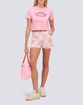 CAMISETA CROPPED DE MUJER CON LAVADO VINTAGE