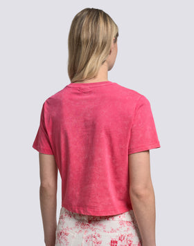 CAMISETA CROPPED DE MUJER CON LAVADO VINTAGE