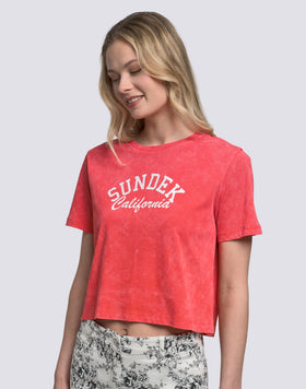 WOMEN'S CROPPED VINTAGE WASH T-SHIRT