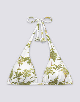 BIKINI TOP A TRIANGOLO AMERICANO CON NAPPE E FANTASIA BOTANIC