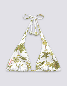 BIKINI TOP A TRIANGOLO AMERICANO CON NAPPE E FANTASIA BOTANIC