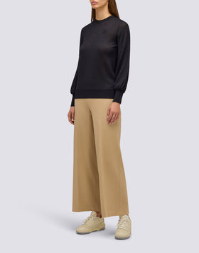 MAGLIONE IN LANA DONNA A GIROCOLLO CON MANICHE A SBUFFO