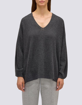 MAGLIONE DONNA IN LANA CON SCOLLO A V
