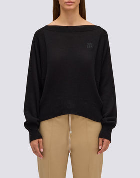 MAGLIONE DONNA IN LANA CON SCOLLO A BARCA