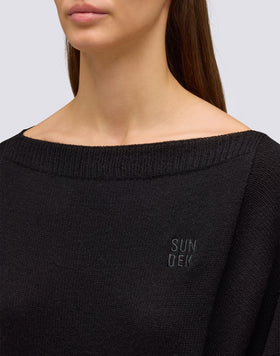 MAGLIONE DONNA IN LANA CON SCOLLO A BARCA