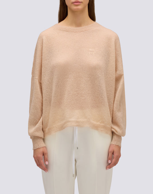 MAGLIONE DONNA IN MOHAIR A GIROCOLLO
