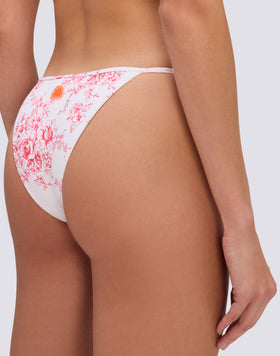 KERR - ROSE DE JOIE PATTERNED HIGH-CUT BIKINI BOTTOMS WITH ADJUSTABLE TIES