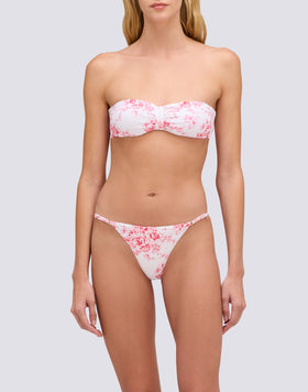 KERR - ROSE DE JOIE PATTERNED HIGH-CUT BIKINI BOTTOMS WITH ADJUSTABLE TIES
