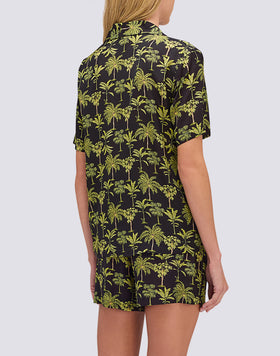 CAMICIA DONNA STILE BOWLING CON STAMPA BOTANIC