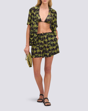 CAMICIA DONNA STILE BOWLING CON STAMPA BOTANIC