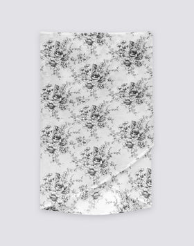 PAREO DE VOILE DE ALGODÓN CON ESTAMPADO ROSE DE JOIE