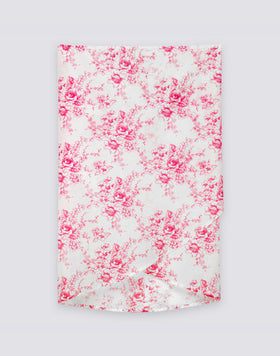 PAREO DE VOILE DE ALGODÓN CON ESTAMPADO ROSE DE JOIE