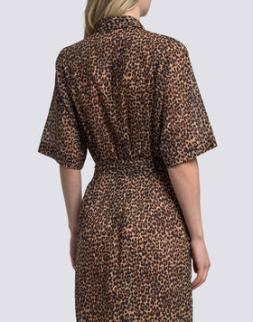 ROBE CHEMISIER FEMME ANIMALIER AVEC CEINTURE AMOVIBLE
