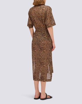 ABITO CHEMISIER DONNA ANIMALIER CON CINTURA REMOVIBILE