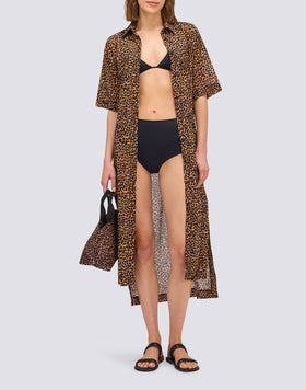 ABITO CHEMISIER DONNA ANIMALIER CON CINTURA REMOVIBILE