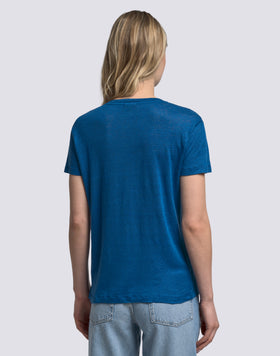 WOMEN'S HALF-SLEEVED LINEN T-SHIRT