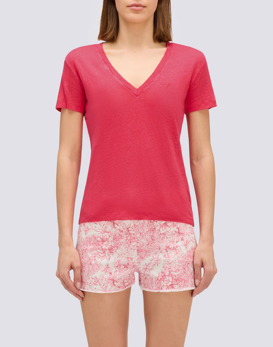 T-SHIRT À DEMI-MANCHES EN LIN