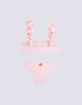 BIKINI TOP WITH RUFFLES AND FIXED SLIP