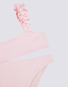 BIKINI TOP WITH RUFFLES AND FIXED SLIP
