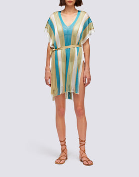 CAFTAN EN LUREX AVEC CEINTURE