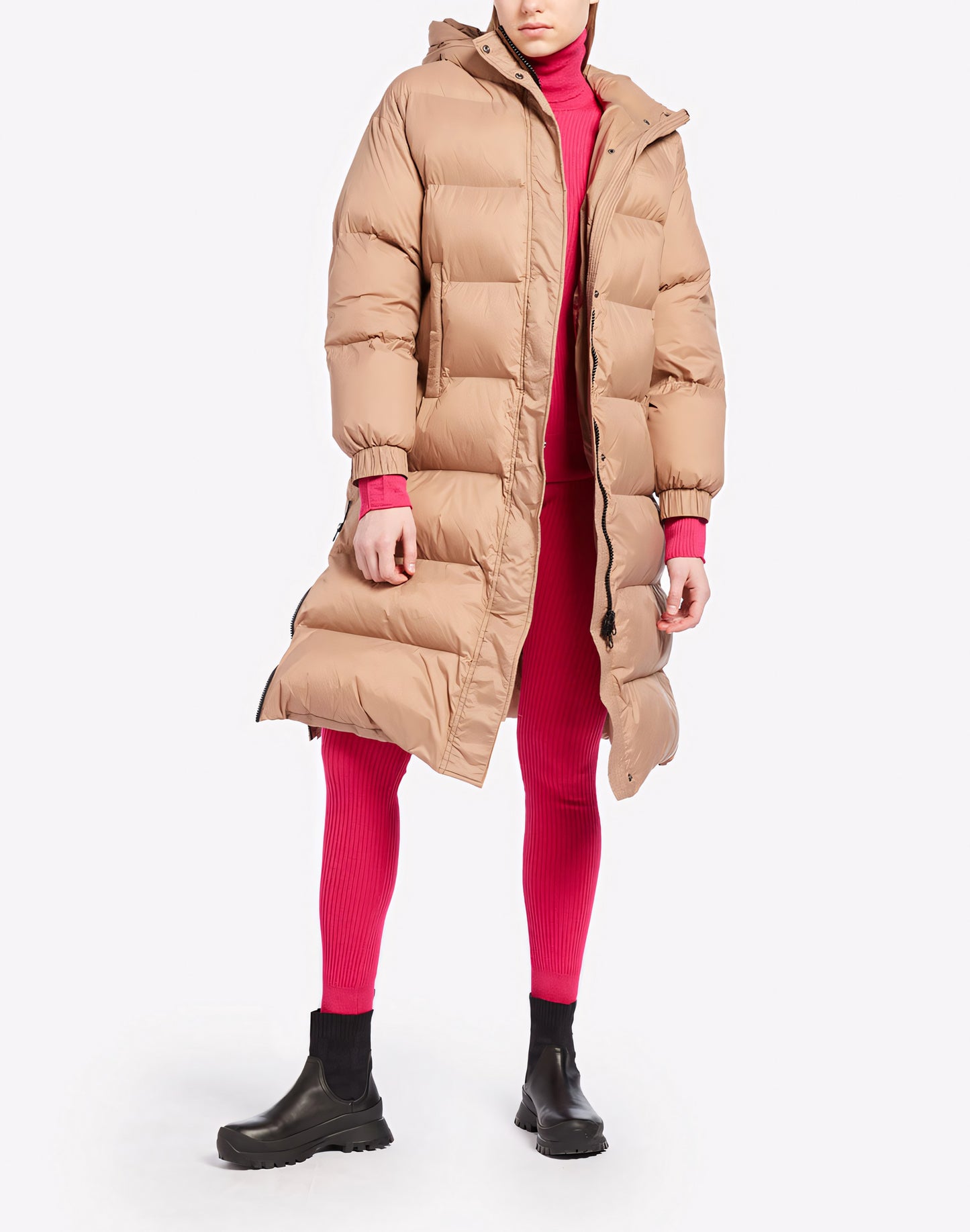 LONG DOWN JACKET WITH SIDE ZIPS