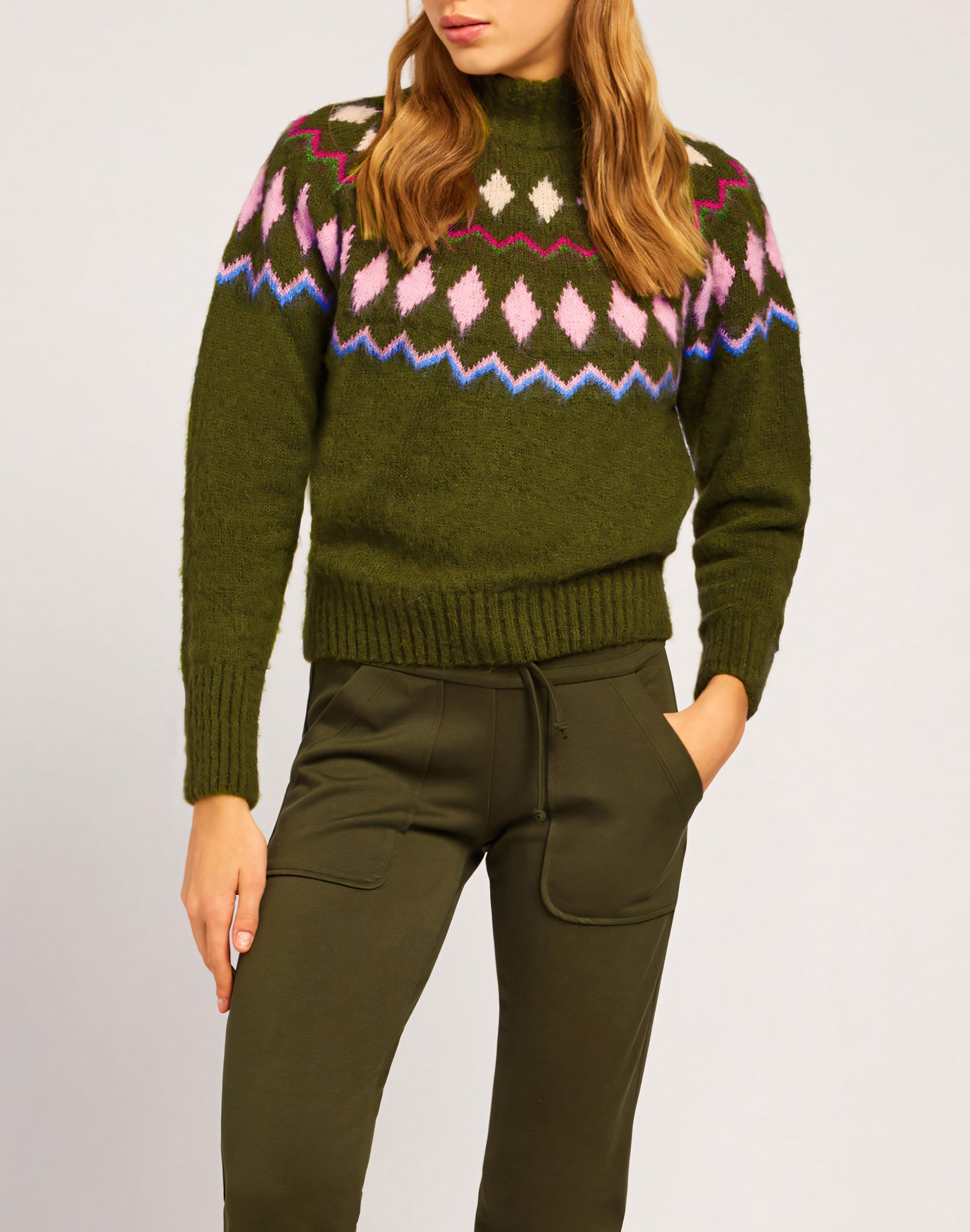 PULL EN CASHMERE TRICOTÉ DE STYLE NORVÉGIEN TURTLENECK