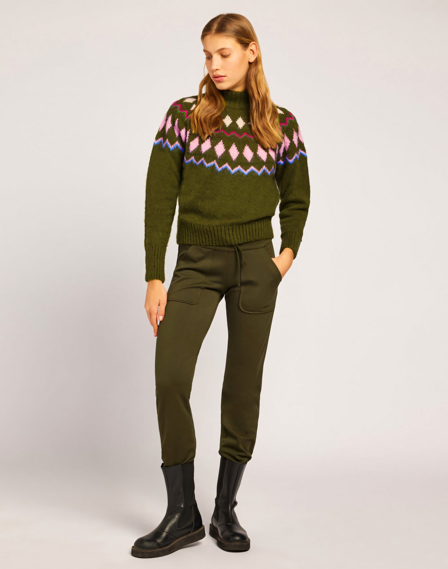 PULL EN CASHMERE TRICOTÉ DE STYLE NORVÉGIEN TURTLENECK