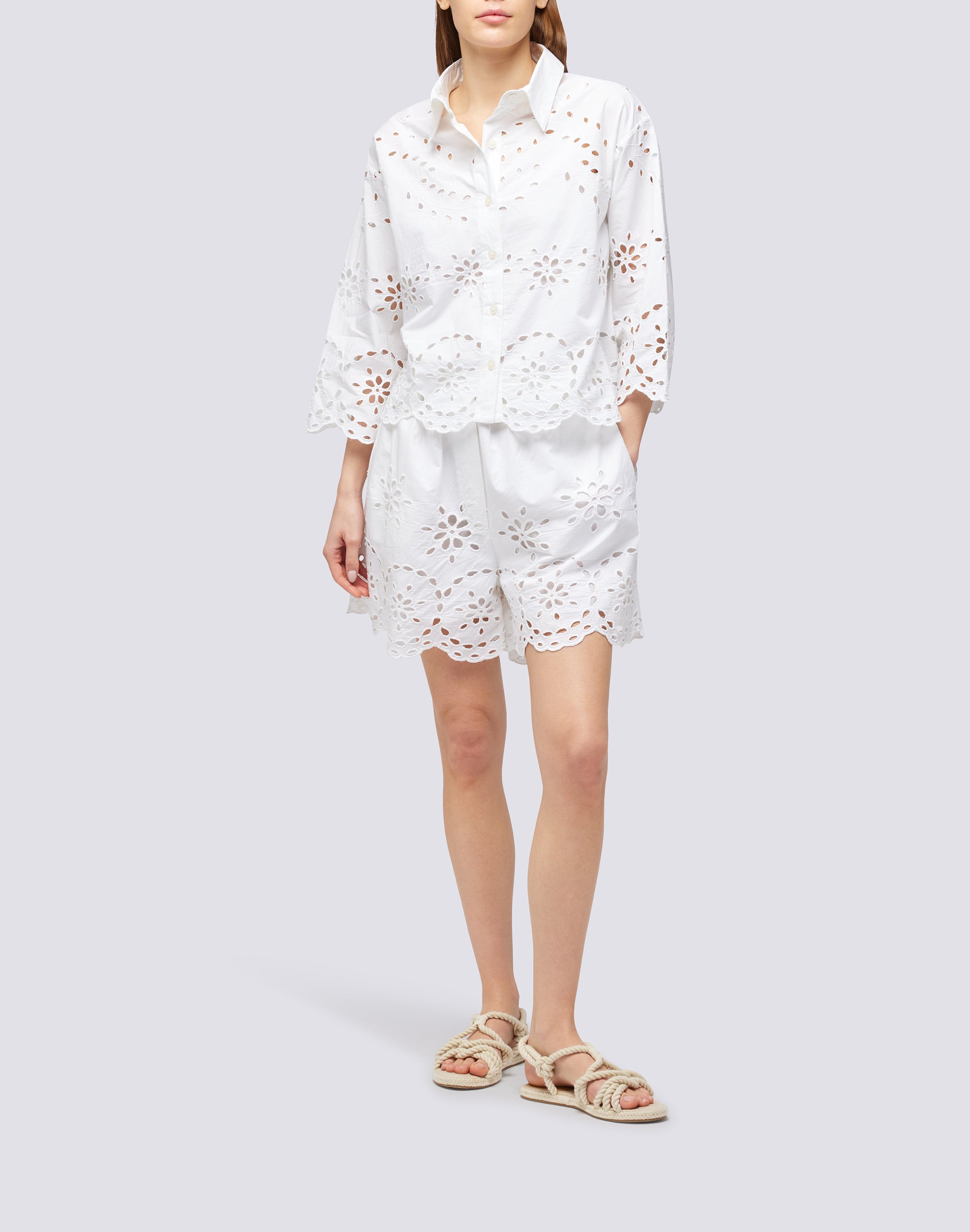 Sundek women's broderie anglaise shirt gw623shsg200-00600