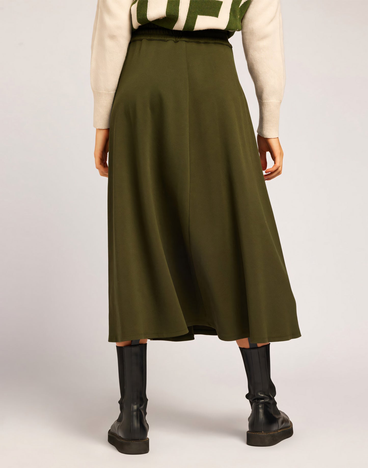 FLARED LINE SKIRT WITH ELASTIC WAIST