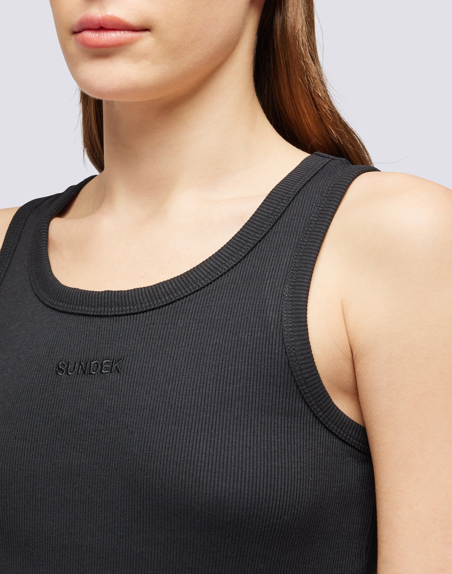 RIBBED TANK TOP WITH EMBROIDERED LOGO