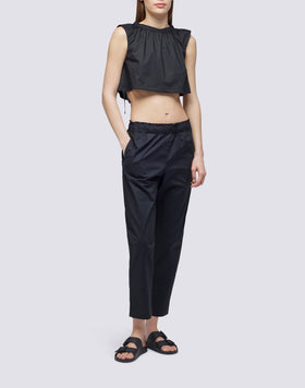 POPLIN PANTS WITH ELASTIC WAIST