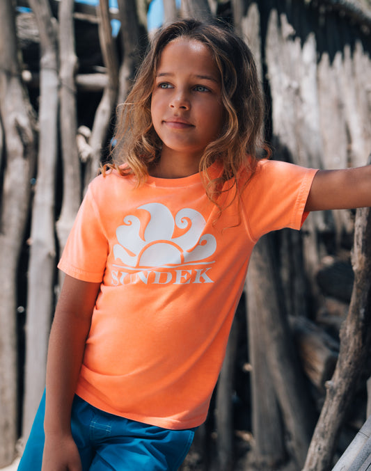 T-SHIRT À MANCHES COURTES EN COTON SURTEINT