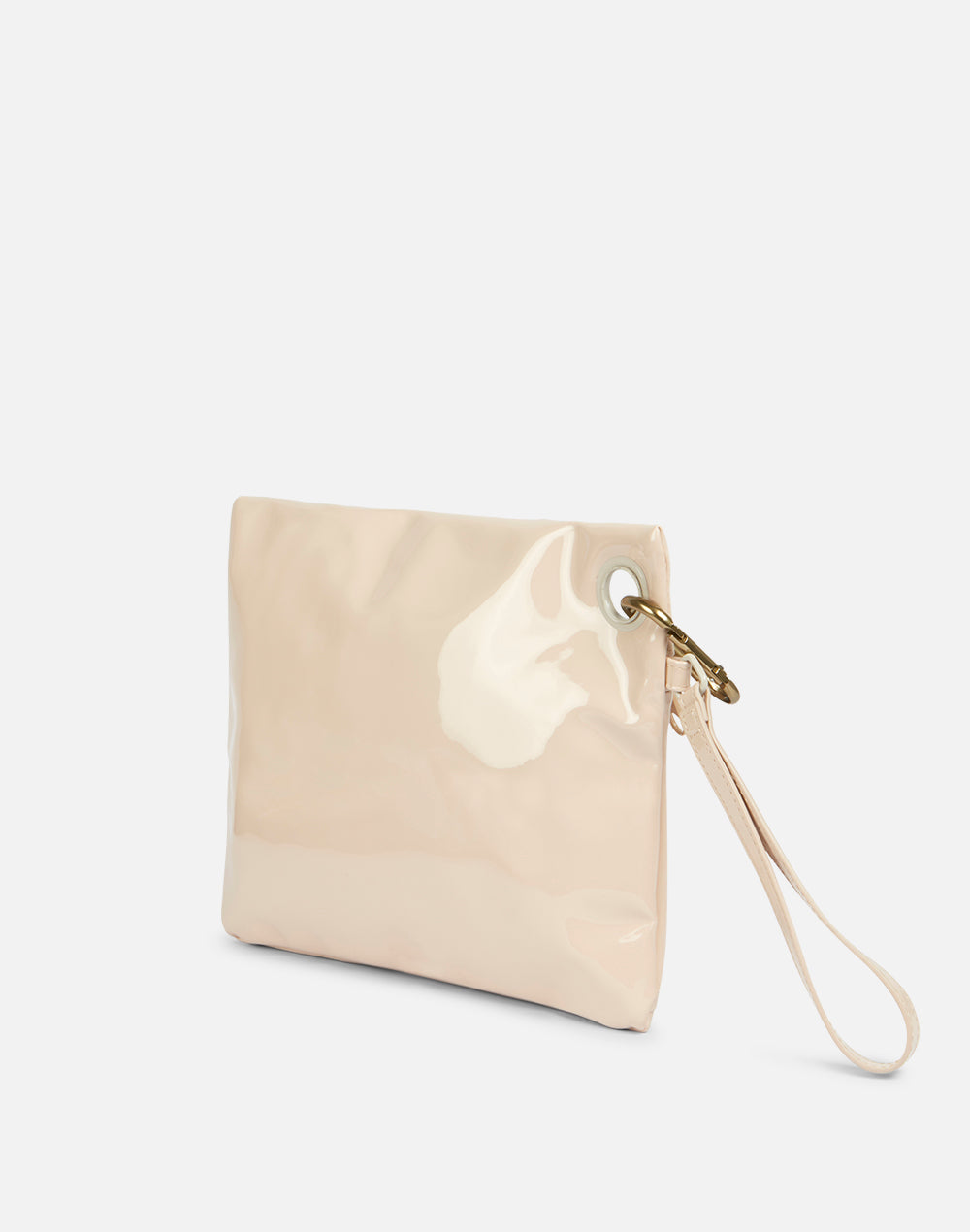 Beige patent cheap clutch bag