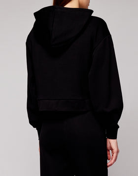 HOODED FULL ZIP FLEECE WITH LOGO PRINT